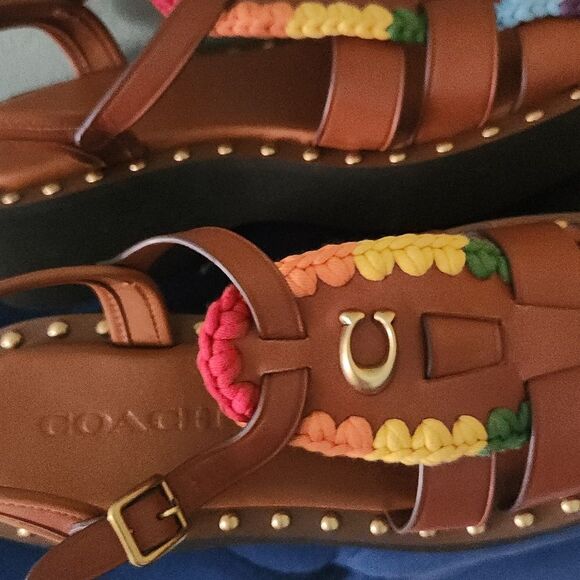 Coach Vivienne Sandal With Rainbow Crochet - Picture 6 of 9